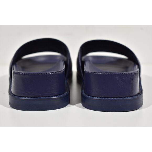Chanel 22S Navy Blue Lambskin Multicolor CHANEL Letter Logo Flat Slide Sandal 37 - Picture 11 of 12